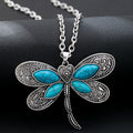 Fashionable Light Luxury Dragonfly Turquoise Pendant Necklace